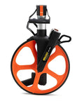 Heavy Duty Survey Measuring Wheel With Twelve Point Five Inch Roller Tracks Feet And Tenths Flawlessly For Straight Up Landscapers Mapping Tough Yards Who Want Dead On Readings Built Like A Tank With Zero Constant Tweaking, featuring a sturdy design and bright orange wheel.