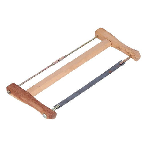 Medium Frame Saw Blade Replacement For Woodworking And Carpentry Smooth Draw Cut Design with a wooden handle and steel blade.
