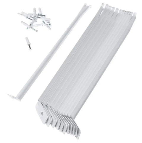Sturdy Wire Shelf Support Brackets For 16 Inch Deep Shelves 12 Pack With Anchors And Pins White Easy Install