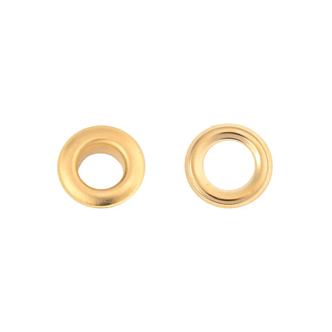 Bulk Gold Grommet Kit 1000 Pieces 6mm Grommets With Washers For Grommet Tool Banner Posters Metal Eyelets Close-up