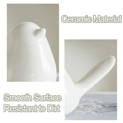 Ceramic Bird Toilet Bolt Covers Set Of Two Decorative Floor Caps Hide Rusty Screws For Bathroom Upgrade White Screw Sleeves detail close-up of smooth ceramic surface