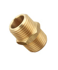Half Inch NPT Brass Hex Nipple Male To Male Pipe Adapter 0.75 Inch OD 2 Pack Durable Brass Plumbing Fittings