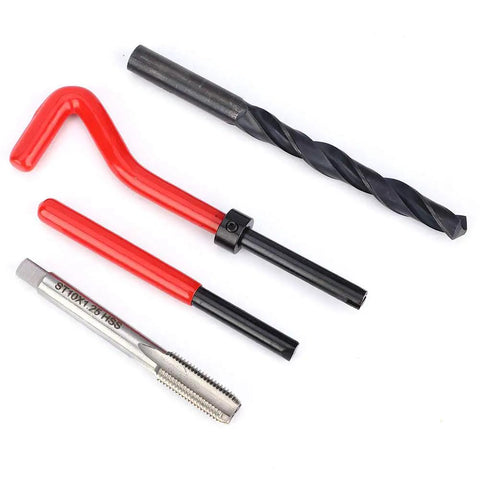 M10 X 1.25 Internal Thread Repair Kit Stainless Steel Inserts With Drill Tap Wrench 12 Inserts In 2D Length DIY Ready