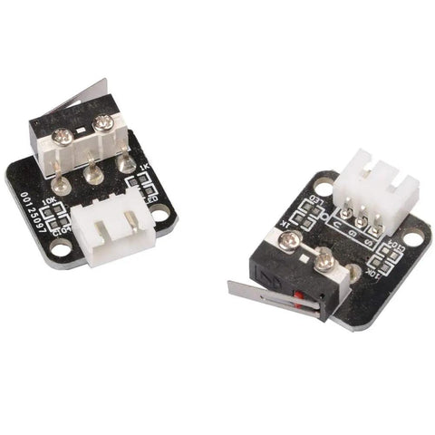5 Pack 3 Pin End Stop Limit Switches For 3D Printer CR 10 Ender 3 NO NC Micro Switch Module shown with connectors