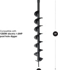 4 Inch By 30 Inch Steel Garden Auger Bit With Three Quarter Inch Shaft For Planting Trees Bulbs Seedlings Bedding Ice Fishing Pro Grade Heavy Duty Hole Drilling For Fence Posts And Large Soil Holes displayed vertically