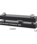 Rugged Hardened File Guide Knife Making Tool For DIY Knife Makers with 8mm max blade thickness, dimensions labeled.