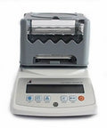 Knockout Precision Digital Density Meter That Slacks On Setup But Delivers Heavy Duty Gravimeter Results For Rubber Solid Granules And Thin Films With Zero Sweat Auto Calibration on benchtop with display.