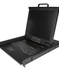 Top Tier Heavy Duty 17 Inch Rack Mount KVM Console Drawer With VGA And USB Ports For Any Switch 1U Height Server Rack Monitor 1280X1024 LCD open view