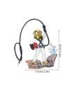 Scuba Diver Fish Tank Decoration Vibe Resin Bubbler Ornament with gold helmet and air hose for freshwater and saltwater aquariums