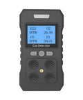 4 Gas Portable Monitor with Rechargeable Battery and LCD Display Detects H2S O2 CO and LEL with front view.