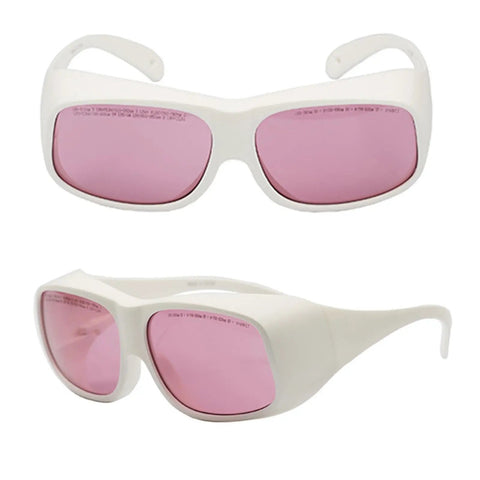 Legit 2 Pack Laser Safety Glasses Providing Hardcore 808Nm Infrared Protection For Tattoo Removal And Brow Cleanup with pink-tinted lenses.
