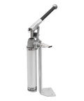 Heavy Duty Manual Loading Paste Pump With 15 Inch Handle and Stable Aluminum L Base for Thick Liquids, silver and black design