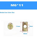 Dope Furniture Barrel Nuts And Hammer Embedded Bolts Set for Wood Connections showing M6x11 size zinc coated cross dowel