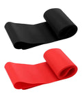 Black and red 80mm Rim Tape Tire Liner Inner Tube Anti Puncture Tape for 26 Inch Road Snow Fat Bike Tires laid out