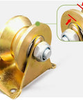 Heavy Duty Two Inch V Groove Steel Caster Wheels For Industrial Machinery And Sliding Doors Featuring Double Bearing Track Rollers, close-up view with double roller and steel bracket.
