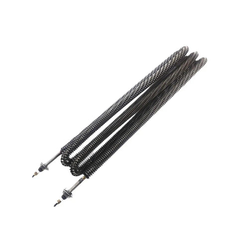 Top Shelf Effortless Finned Tubular Heater 4000W 220V Rust Resistant Stainless Steel Round Hot Air Spiral Coil M12 Mount with dual ends.