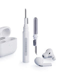 Multi Function Cleaning Pen For AirPods Pro 1 2 3 And Earbuds Case Soft Bristle Brush Kit Metal Tip Flocking Sponge in white.