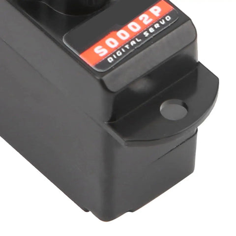 Heavy Duty Digital Micro Servo With Tough As Nails Plastic Gears For 1/24 Rc Cars and Mini Aircraft close-up view of the connector side.
