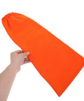 No Sweat Flame Resistant Welding Sleeves With Adjustable Cotton Fit shielding mechanics, vivid orange color in hand.