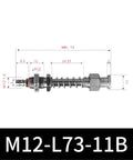 M12-11B Big Head Pneumatic Manipulator Rubber Sucker Silicone Industrial Vacuum Suction Cup Holder Model M12L-L82-11B side view with dimensions and details.