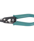 Heavy Duty 3 Hole Wire Stripper With Knockout Ergonomic Grip And Ridiculously Smooth Adjustable Aperture, showing the cutting edges and handle.
