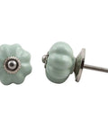 Top Shelf Fifty Piece Set Of Slick Ceramic Grey Pumpkin Drawer Knobs Prime Kitchen Cabinet Hardware Sleek Dresser Door Pulls Rust Resistant Durable Handle No Sweat DIY Fit For Cozy Rooms - Grey ceramic pumpkin knob, 1.5in dia.