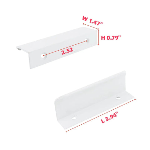 Dimensions of White Curved Edge Aluminum Furniture Pulls Pack 6 for Cabinets Drawers Dresser and Wardrobe 3.94 Inch Length