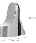 Close-up of 4 Pack Adjustable Floating Glass Shelf Brackets Zinc Alloy Clamp Mounts For Wall Shelves And Bookshelves, silver finish.