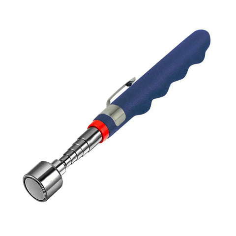 Telescoping Magnetic Pickup Tool With 20 Lb Pull Strength, Extends From 7 To 31 Inches, blue handle, metal shaft visible