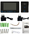Wireless Video Doorbell Intercom Kit With 7-Inch Touch Monitor, HD Camera Doorphone, No WiFi Needed, App Free Setup, installation components