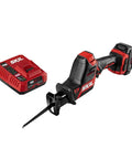 Badass Brushless 12 Volt Reciprocating Saw Kit With Quick Charge Battery, showing saw and battery charger for demolition tasks.