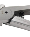 Heavy Duty Pneumatic Terminal Crimper Nipper Press Tool For 1.25 To 5.5mm Wire Insulation With Air Hold Down Clamps showing crimping jaws.