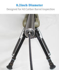 Rifle Borescope Kit With Flexible 45 Inch Cable For Visual Barrel Inspection Of 20 Caliber And Larger Firearms Includes 3 Right Angle Mirrors And Carrying Case Great For Hunting Cleaning And Diagnosing Barrel Issues. 0.2-inch probe in rifle barrel