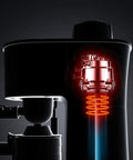 Smooth As Butter Semi Automatic Steam Foaming Machine For Espresso Bars showcasing steam core and heating elements interior design.