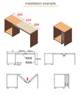 Hidden Desktop Folding Connector Accessories Kit For Space Saving Desks And Tables, Quiet Hydraulic Fold Down Desk Hinges For Dining Tables, Bar Cabinets And Workstations, Complete Set, installation diagram
