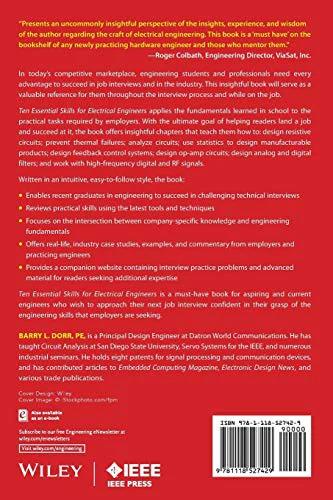 Book: Ten Essential Skills for Electrical Engineers (IEEE Press) on a red back cover with Wiley and IEEE logos.