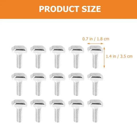 50 Piece M8x25 T Slot Hammer Head Bolt And Tee Nut Kit For Aluminum Extrusion Frames Build With Hella Sturdy Carbon Steel Construction And No Sweat Installation For 3D Print Shop Builds showing product size of bolts.