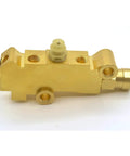 Tough And Slick Universal Brass Brake Proportioning Valve for GM Ford Chevy, detailed view showing ports and structure.