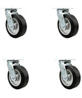 Roll Smooth And Hold The Line With This Heavy Duty Six Inch Caster Set Of Four Featuring Durable Rubber Aluminum Wheels.