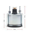 Oil pressure gauge Dyno Racing 52mm (2-inch) mechanical, silver metal body, 0-10 bar/0-150 psi with 1/8 NPT fittings