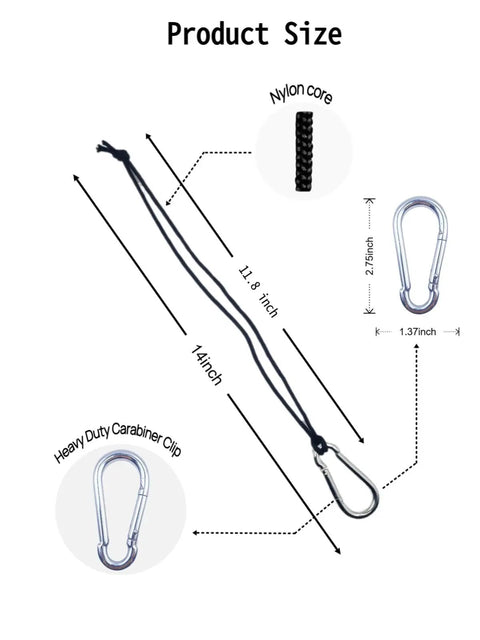 Diagram of 25 Pcs Batting Cage Net Hangers With Steel Carabiners And Lanyards For Baseball Golf Backyard Rope Net Hanging Accessories