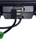 Close-up of USB port and waterproof connector on Ebike LCD Display Meter With 5 Pin Waterproof Connector For 48V Electric Bike Conversion Kit And Mountain Bike Control Panel With USB UART Backlit Dope Digital Readout For Easy Late Night Riding On 48V Ebikes And Mountain Bikes