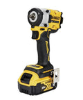 20V Max Compact Impact Wrench Kit With 3/8 Inch Drive And Brushless Motor showing the cordless design and 20V battery for easy handling.
