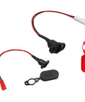 Electric Scooter Charging Port Cover With Silicone Sleeve And Connector Wire Durable Rainproof Protector Easy To Use Replacement Charging Port Accessory For Everyday Rides showing black and red components