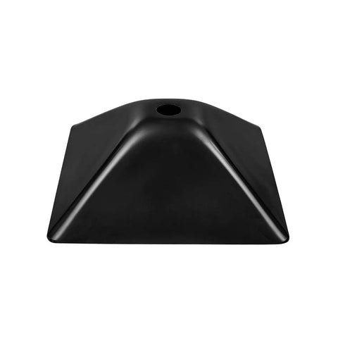 Bottom view of Claire 15.5 Inch Black Glass Vessel Sink For Above Counter Mount Durable Tempered Glass 1.75 Inch Drain Deep 5 3 16 Inch Basin