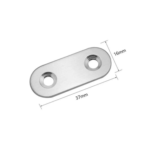 Straight Up Heavy Duty Stainless Steel Corner Braces Twenty Pack For Furniture Repair And Shelving Includes Forty Eight Installation Screws Nifty Mending Plates Go To DIY Home Fix Gear, 37mm x 16mm stainless steel mounting plate.