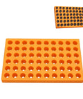 Heavy Duty Thickened Router Bit Storage Tray For ER25 ER32 C32 Collets Featuring 24 And 33 Millimeter Holes in orange PVC.