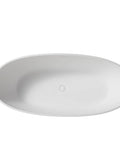 Real Deal Solid Bathtub Drain Kit With Overflow Hella Durable Plumbing Fixtures Corrosion Resistant Heavy Duty Build Smooth Flow Design For Those Wicked Cool Bathroom Projects Easy Swap Install view of a white oval bathtub from above.