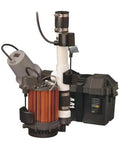 Workhorse Sump Pump Combination With One Half HP Motor And Emergency Battery Backup features a primary and backup pump setup for basement water removal.