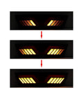 Badass Smoked Rear Bumper DRL And Brake Lamp For 2020 To 2023 Tesla Model Y showcasing sequential turn signals in three stages.